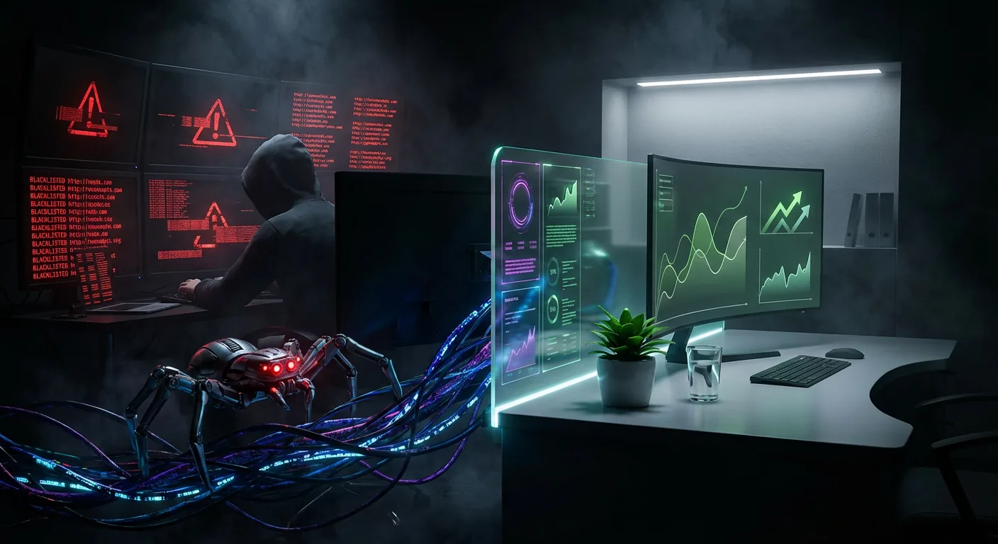 Black hat vs white hat SEO contrast visualization