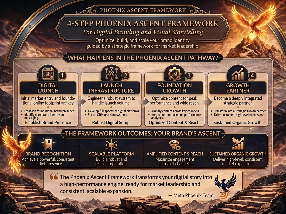 4-Step Phoenix Ascent Framework for digital branding and visual storytelling