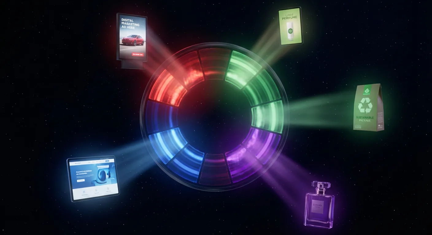 Color psychology wheel with emotional energy