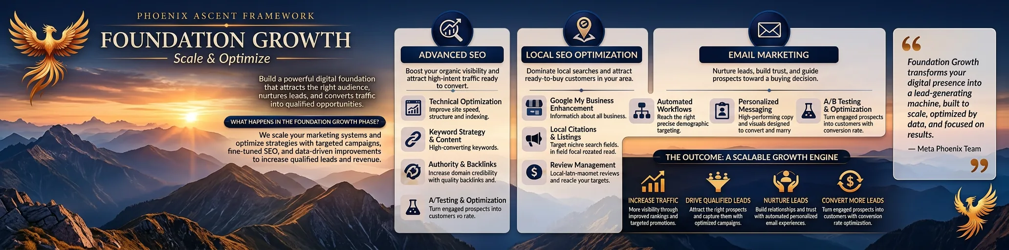 Foundation Growth Pillar Infographic — 4:1 ratio