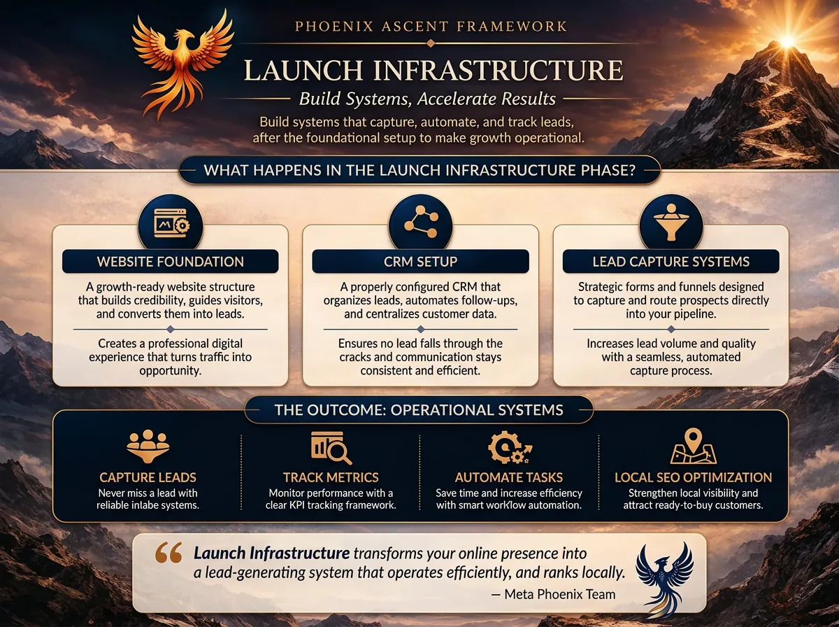 Launch Infrastructure Pillar Infographic — 4:3 ratio
