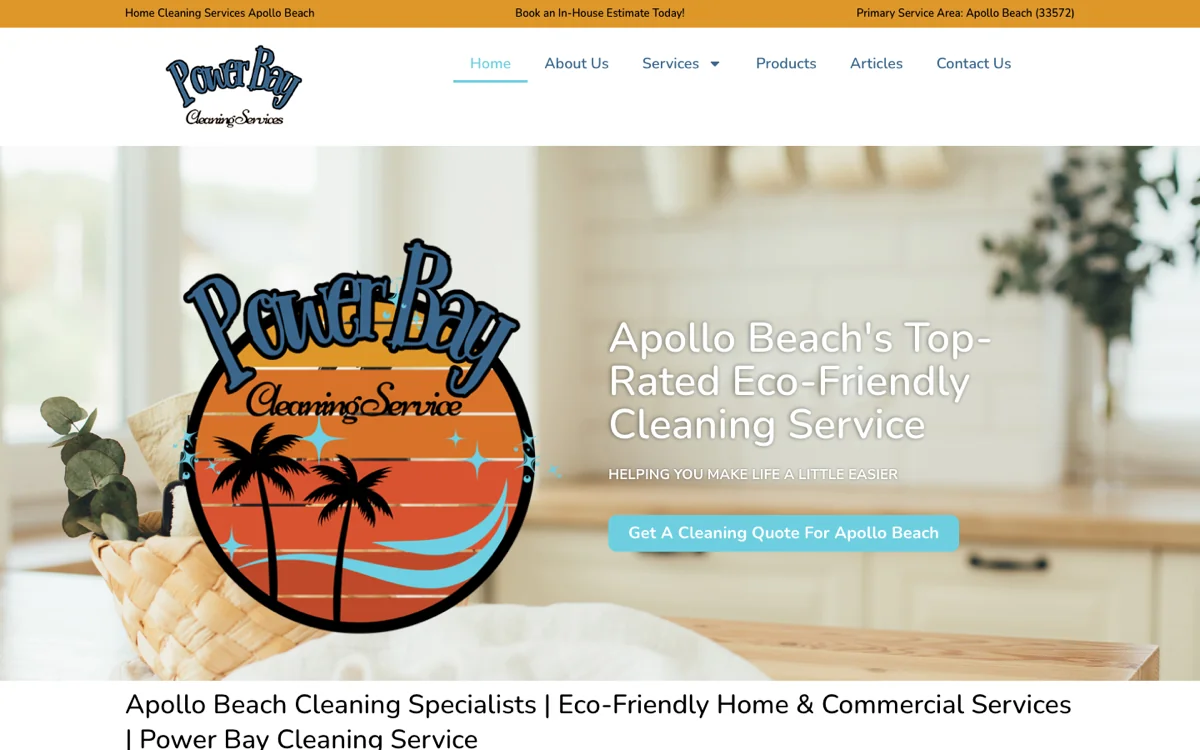 Power Bay Cleaning Service Website
