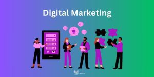 Digital Marketing featured image showcasing a group of people piecing together how to market.